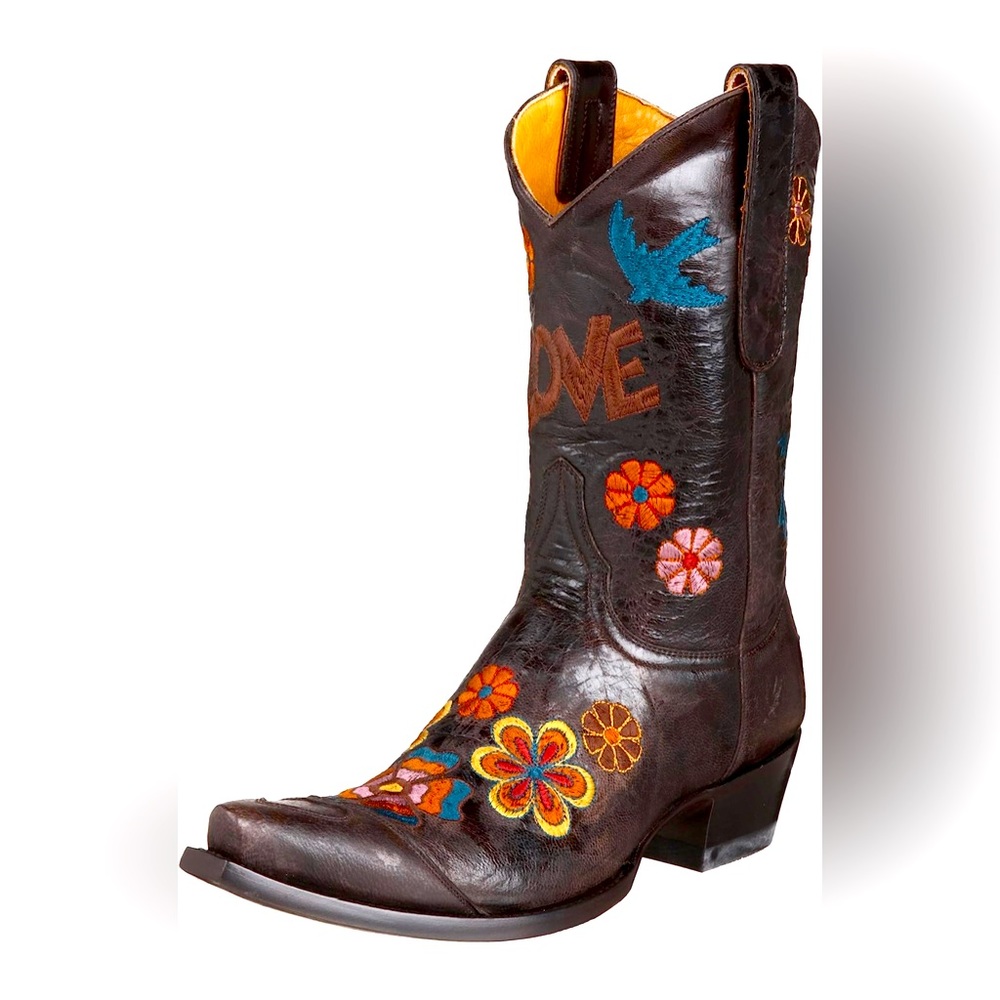 Old Gringo Brown Embroidered Heeled Boots
